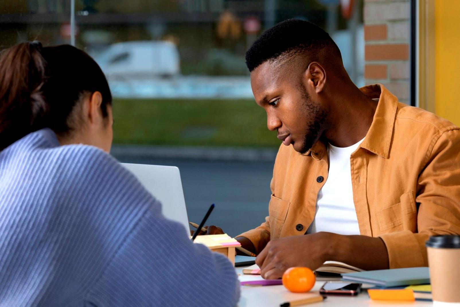 Business professionals analyzing financial data and budgeting processes